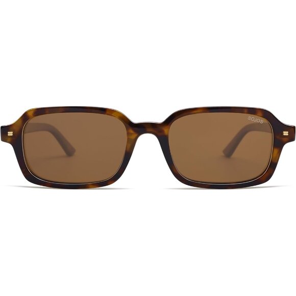Lightweight Brown Tortoise Rectangle Sunglasses - UV400 Protection Included main image 5